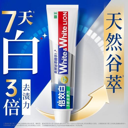 狮王牙膏White&White倍效白去渍亮白牙齿清新口气男女生防蛀正品 商品图1