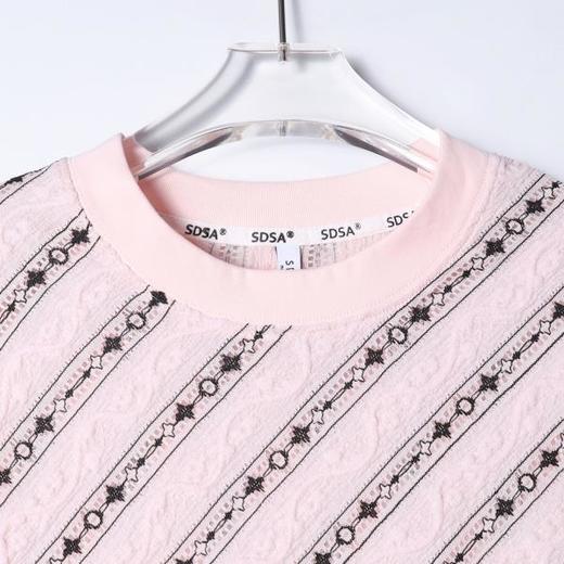 SDSA男装2026新款斜纹星星印花短袖T恤肌理感宽松圆领休闲上衣 商品图1