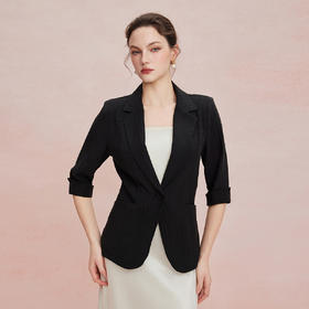 RF101斯尔丽26新款七分袖收腰通勤遮肉显瘦透气外套