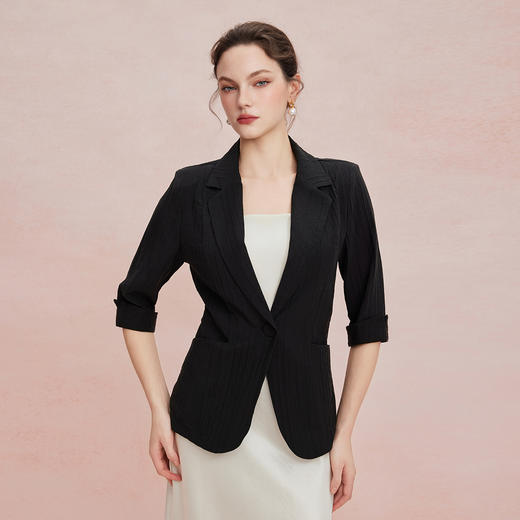 RF101斯尔丽26新款七分袖收腰通勤遮肉显瘦透气外套 商品图0