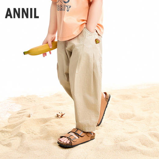 【实体店同款】男女童全腰梭织长裤夏季新款安奈儿童装XM626189 商品图0