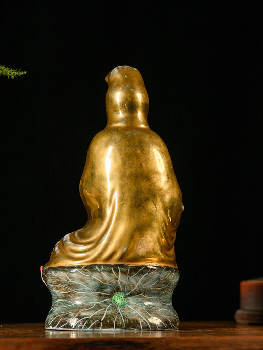 民国 白釉描金加彩观音像 商品图3