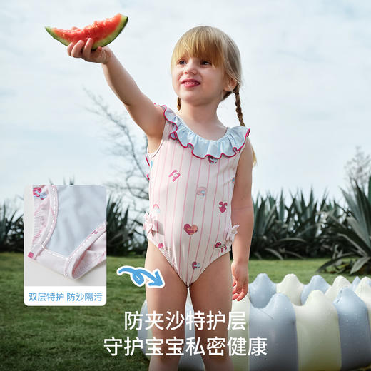 【夏日泳衣】嫚熙2026夏季新款童装儿童连体泳衣女童婴儿沙滩泳装凉感防晒速干女宝游泳衣夏 商品图3
