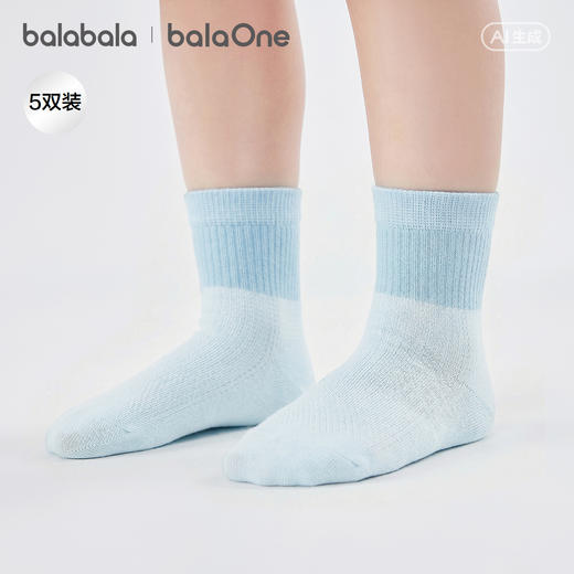 巴拉巴拉宝宝袜子夏季新款网眼透气儿童短袜男女童萌趣撞色五双装 商品图0