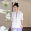 牧衣游原创 重工手绣重磅桑蚕丝外套新款古朴禅意双宫绸开衫 浅行 商品缩略图0