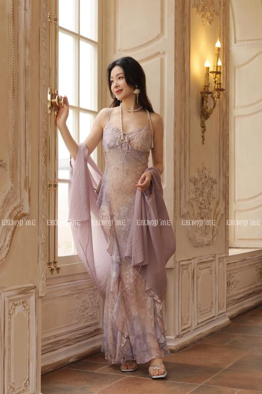 【门店同款】ENJOY夏季人鱼紫荷叶边长裙 170796451 商品图0