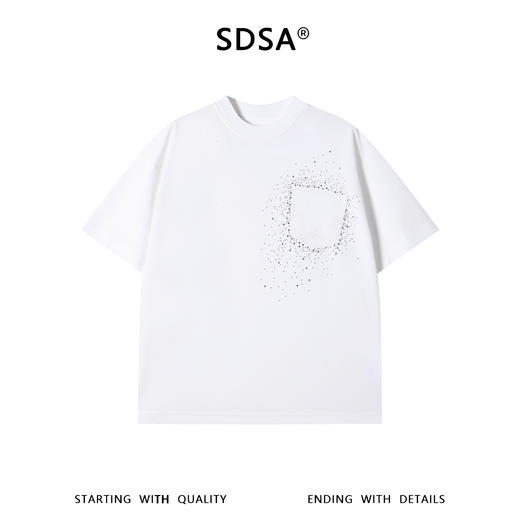 SDSA男装2026新款高贵轻奢潮牌重工烫钻设计圆领短袖T恤百搭上衣 商品图0