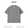 SDSA男装2026新款轻奢美式复古撞色领肌理感条纹宽松短袖T恤百搭 商品缩略图1