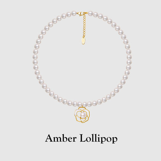 【品牌直发】安铂洛利 天然珍珠/贝珠项链女山茶花吊坠项链/耳钉 商品图3