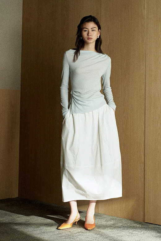 【高品质私服】【ZZ针织长袖T恤】粘纤赋予面料垂坠顺滑的质感，自带柔光纵向肌理G1694-CC【无标出货 介意慎拍】 商品图1