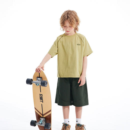 【加入购物车一起支付2件49.9元】贝叮熊撞色速干短袖打底衫 商品图4