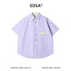 SDSA男装2026新款高贵轻奢潮牌复古风撞色竖条纹宽松短袖衬衫 商品缩略图0