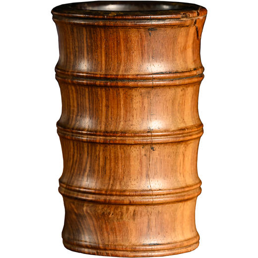 清	黄花梨竹节工一手握笔筒 商品图5