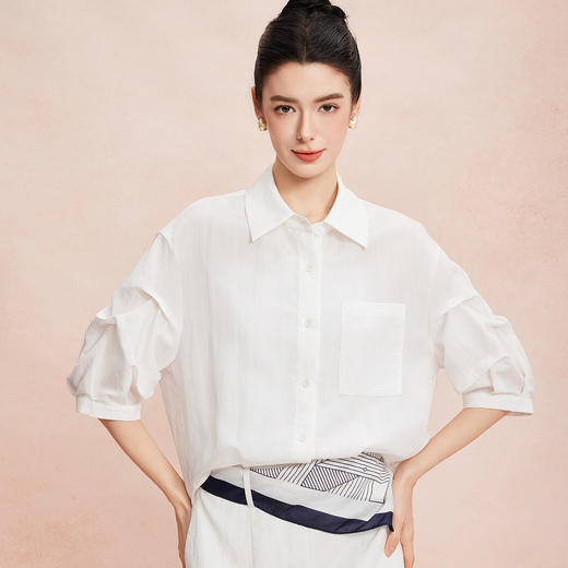 RF801斯尔丽26春夏新款衬衣式时尚休闲遮肚子不挑身材通勤连衣裙 商品图9
