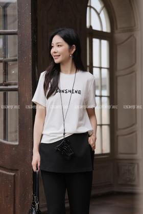 【门店同款】ENJOY夏季珍珠字母印花短袖T恤 170594622