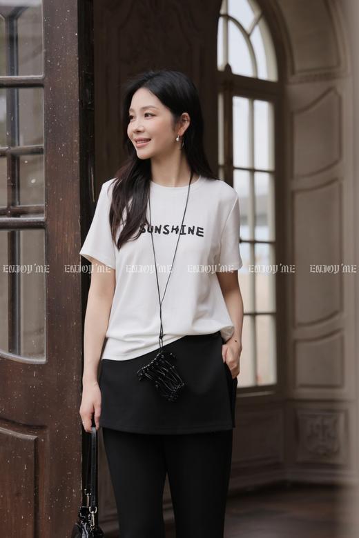 【门店同款】ENJOY夏季珍珠字母印花短袖T恤 170594622 商品图0