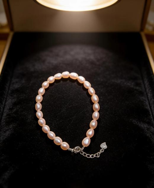 香槟金无瑕 5-6mm大米珠珍珠手链 纯银延长扣 主推 温润通勤 [发：35] 商品图0