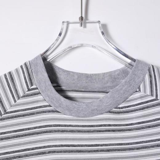 SDSA男装2026新款高贵轻奢韩系撞色条纹小标圆领短袖T恤百搭上衣 商品图2