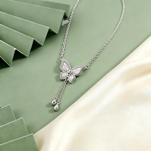 【宏艺珠宝】清蝶摇光·足银项链 商品图1