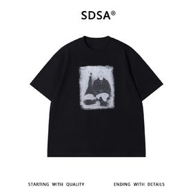 SDSA男装2026新款高贵轻奢复古素描感做旧人物宽松短袖休闲衫