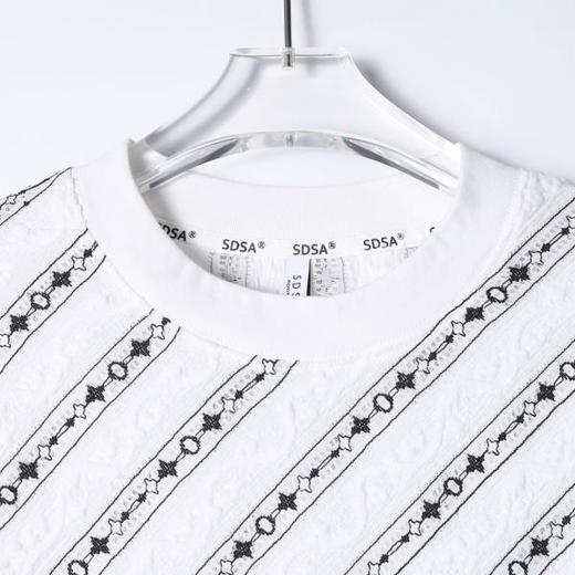 SDSA男装2026新款斜纹星星印花短袖T恤肌理感宽松圆领休闲上衣 商品图1