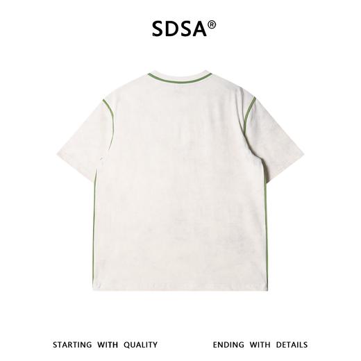 SDSA男装2026新款高贵轻奢日系简约撞色织带圆领短袖T恤百搭上衣 商品图4