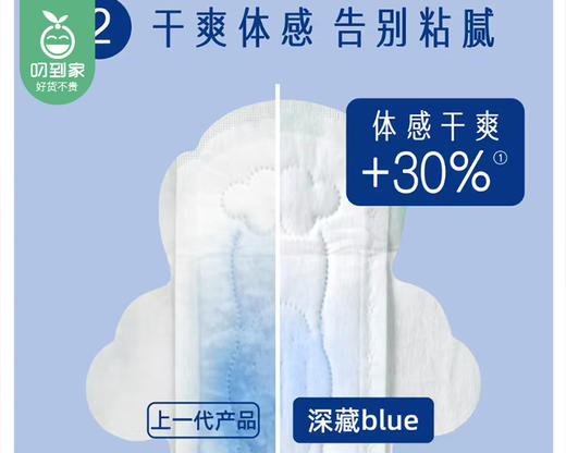 她研社深藏BLUE棉柔卫生巾（夜用）/2包（每包290mm*6片）赠同款试用装4片 商品图2