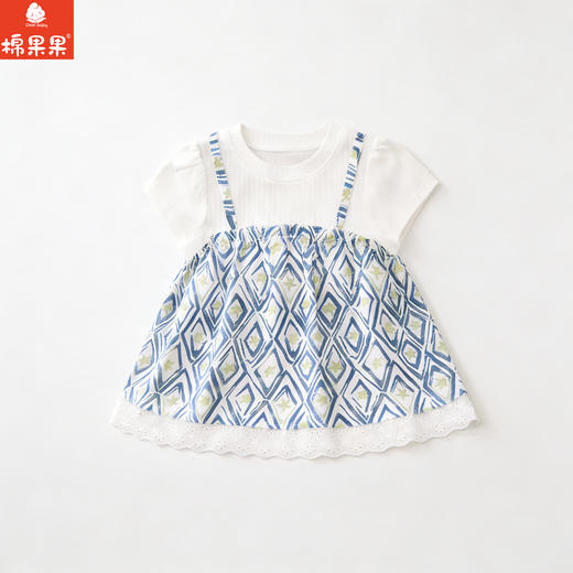 棉果果夏季新品女童人棉凉感套头娃娃衫M222140426318 商品图1