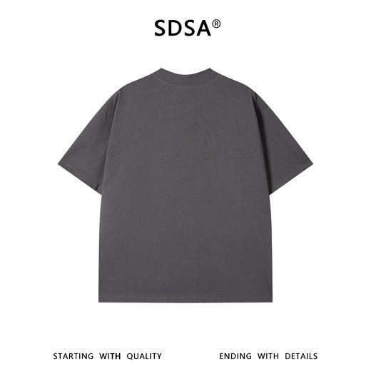 SDSA男装2026新款高贵轻奢潮牌简约皮标装饰圆领短袖百搭宽松上衣 商品图4