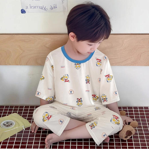 【29.9元/套】优可丝儿童家居服套装夏季男童女童套装夏季居家七分袖套装 商品图2
