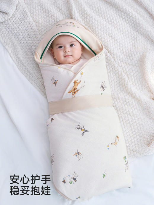 英氏婴儿抱被新生儿包单新款男女宝宝四季抗菌抱毯YEBAJ0S002A 商品图4