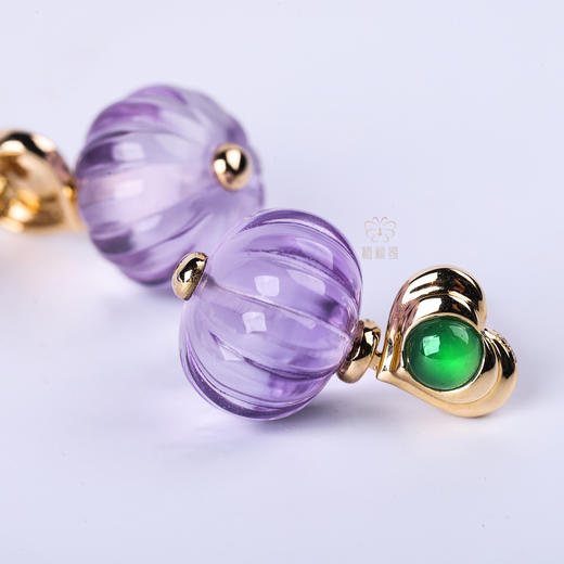 【福气满盈】绿翠紫晶耳坠 商品图5