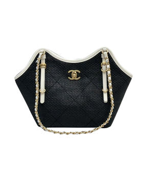 草编配皮Tote购物袋单肩包 权志龙同款he025