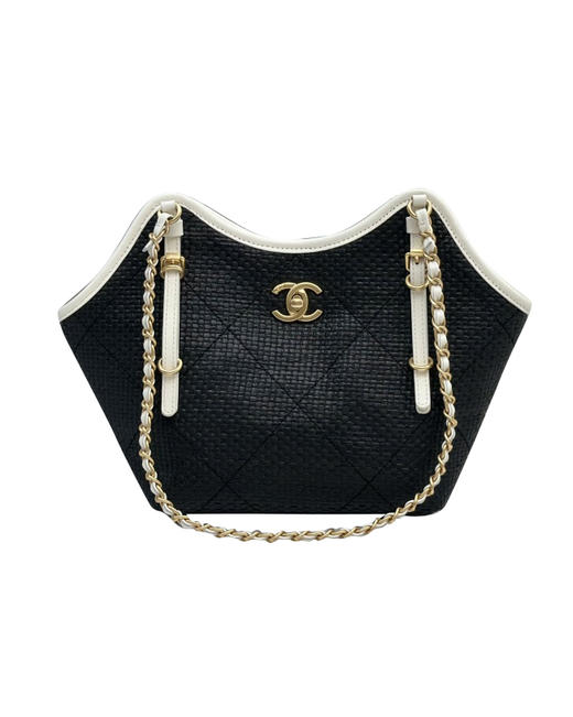 草编配皮Tote购物袋单肩包 权志龙同款he025 商品图0