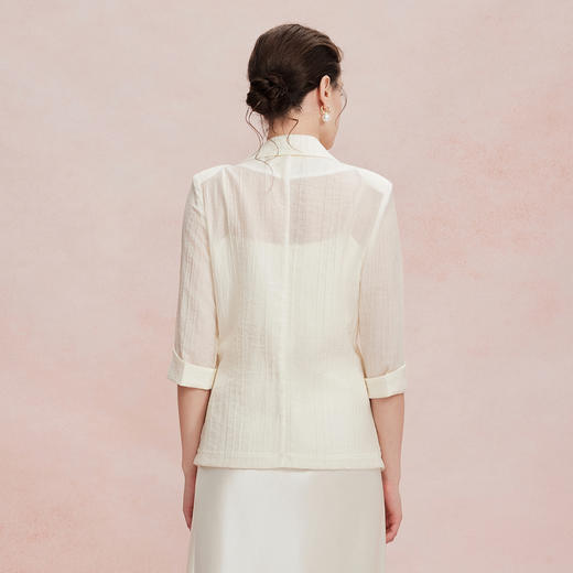 RF101斯尔丽26新款七分袖收腰通勤遮肉显瘦透气外套 商品图5