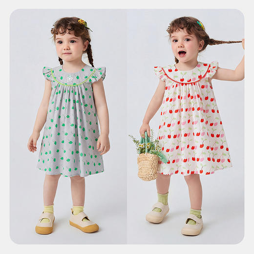 迷你巴拉巴拉女童宝宝裙子柔软纯棉田园风舒适甜美连衣裙2026夏 商品图3