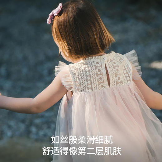 【宝宝服饰】嫚熙童装儿童连衣裙女童2026夏季女宝周岁礼服长裙天丝亚麻公主裙 商品图3