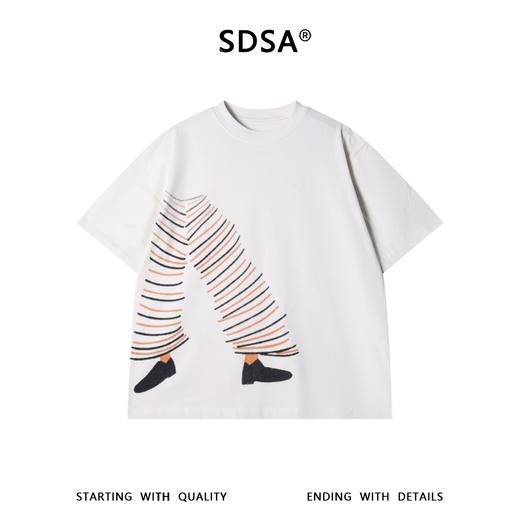 SDSA男装2026新款高贵轻奢潮牌趣味裤型印花圆领短袖T恤百搭时尚 商品图0