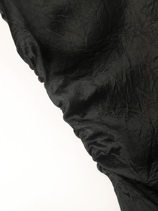 轻奢高级感醋酸缎面无袖连衣裙女 黑色收腰褶皱显瘦 A 字大摆长款气质长裙 商品图3