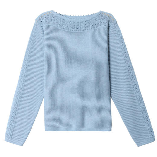 「自」全新升级【铂金会员183/天猫239/差价56】(01600)洛诗琳高级感镂空针织上衣2026新款宽松遮肉薄款休闲罩衫 商品图4