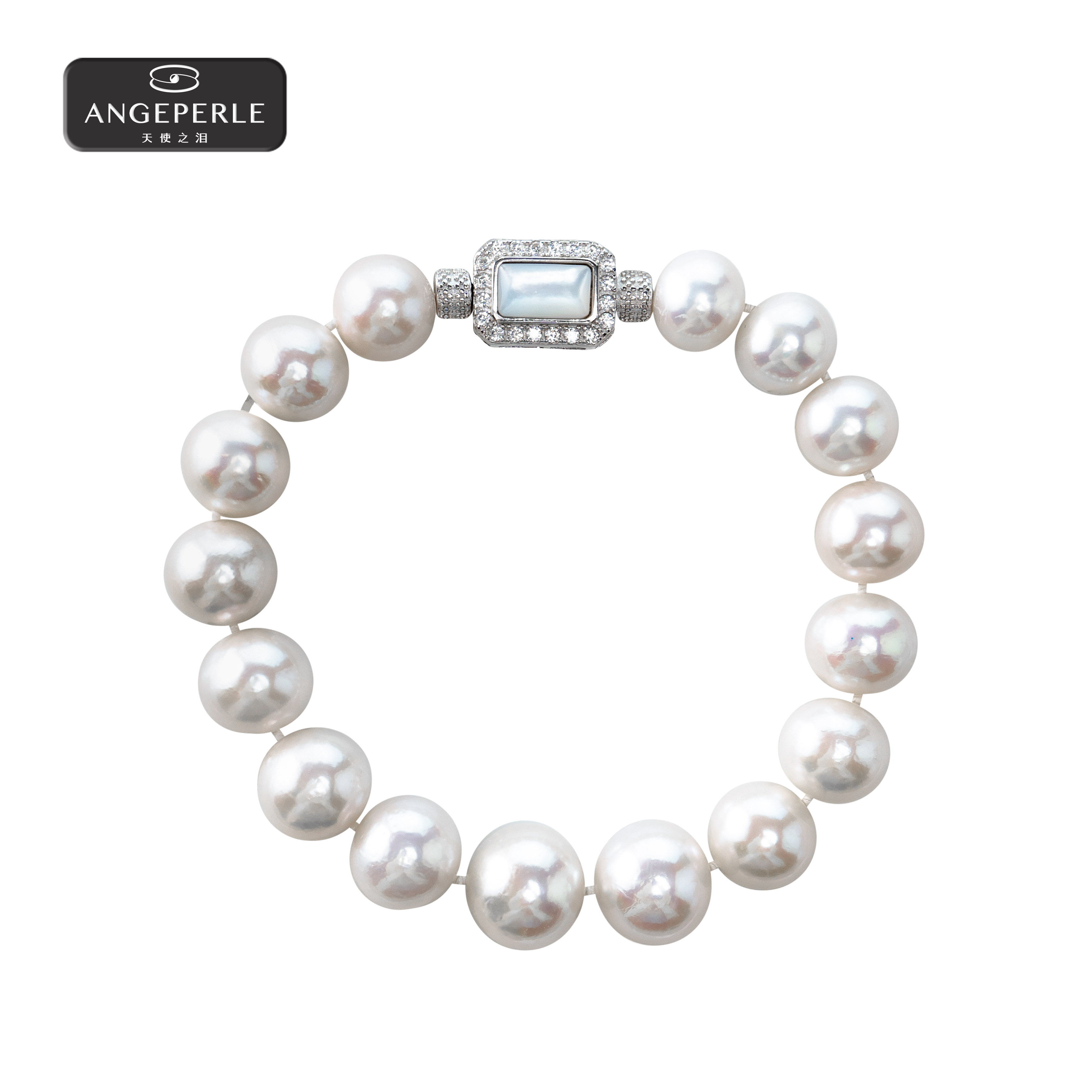 天使之泪 S925银淡水珍珠珈白丽方糖手链 TSJ460
