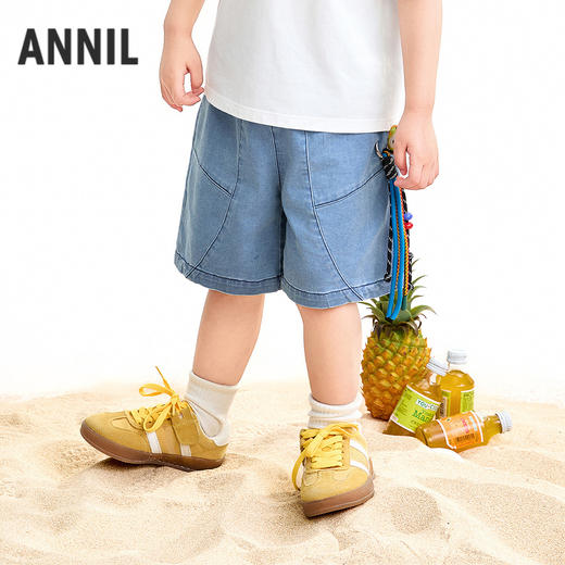 【实体店同款】男童全腰牛仔中裤夏季新款安奈儿童装XB626184 商品图1