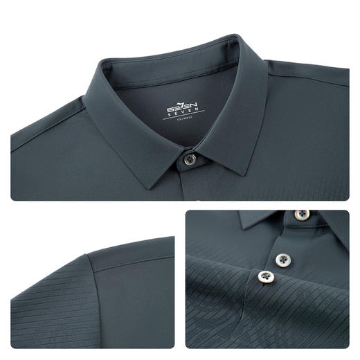 【无缝/印花POLO衫】柒牌2026夏季新款商务翻领休闲短袖POLO衫 130T70960 商品图3