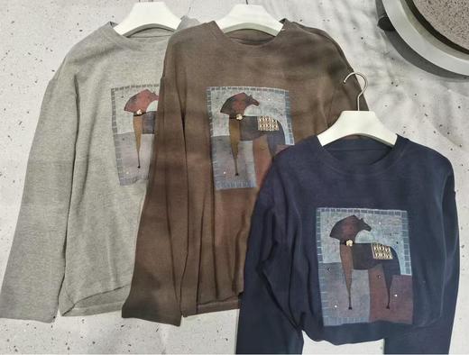【门店同款】ENJOY冬季手工钉珠骏马磨毛T 168246696 商品图0