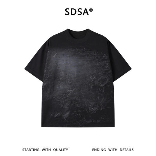SDSA男装2026新款高贵轻奢美式撞色凌乱字母圆领短袖T恤百搭休闲 商品图0