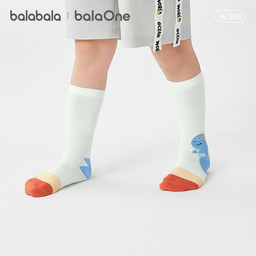巴拉巴拉宝宝袜子夏季新款网眼透气薄婴幼儿长筒袜防蚊舒适三双装 商品图2