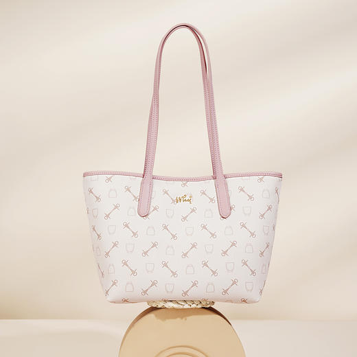 WHY新款印花托特包女2026夏季大容量单肩包粉色通勤手提包​​​YAP11787Z 商品图1