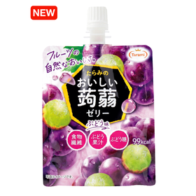 日本Tarami蒟蒻吸吸果汁果冻葡萄味/桃子味150g