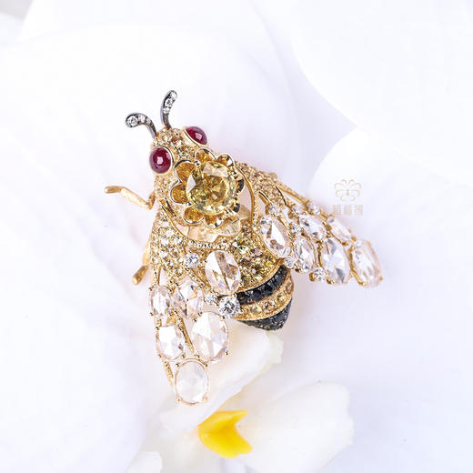 【甜蜜使者】红宝石蜜蜂胸针金-G2603109 商品图6