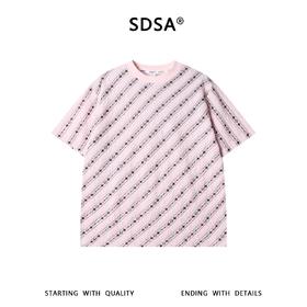 SDSA男装2026新款斜纹星星印花短袖T恤肌理感宽松圆领休闲上衣